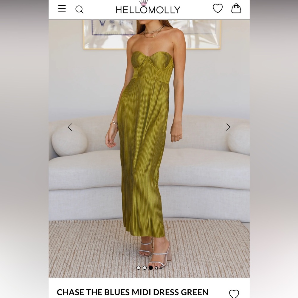 Hello Molly Chase the Blues Midi Dress, Green XS
